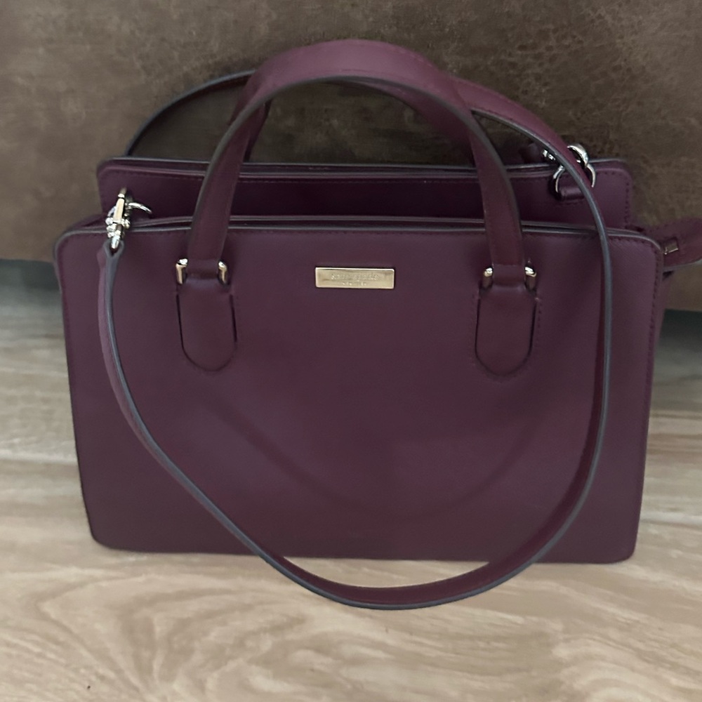 Kate Spade Burgandy Saffiano Leather Reese Laurel Way Satchel bag - Picture 2 of 8